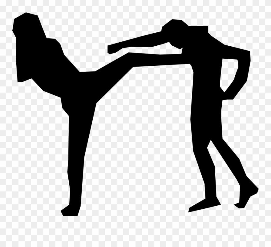 Karate Silhouette Cliparts 14, Buy Clip Art - Muay Thai Silhouette - Png Download