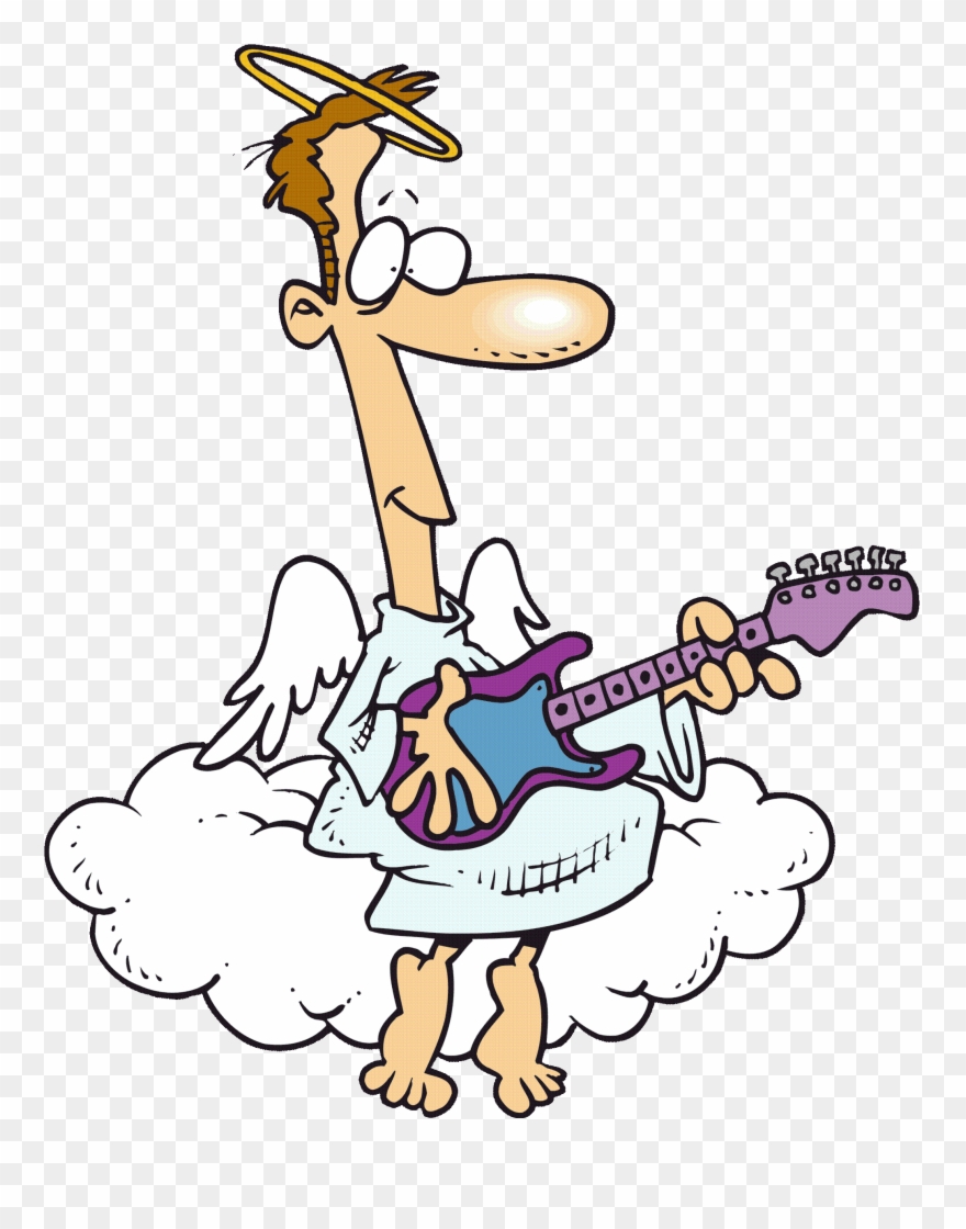 Going Home Clipart - Angel Playing A Guitar - Png Download