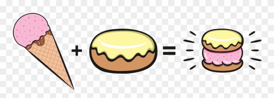 Stuffed Ice Cream Scoops Glaze Donut Cruff - Stuffed Ice Cream Clipart