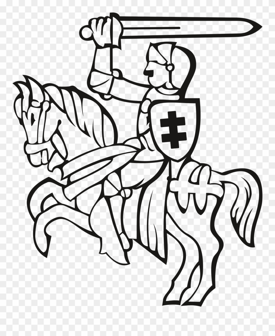 Knight On Jpg Freeuse Library Huge - Line Art Clipart