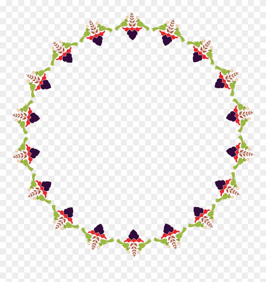 Circle Rangoli Design - Rangoli Vector Border Png Clipart
