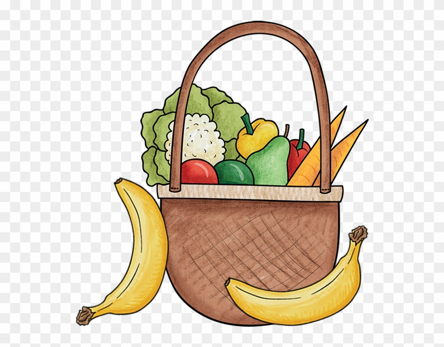 Basket Of Fruit And Vegetables - Vegetable Clipart