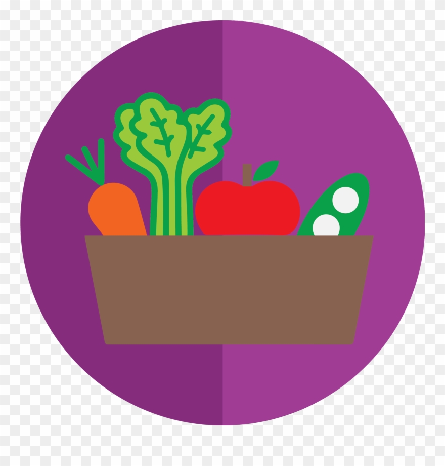 A Basket Of Fruits And Vegetables - Vegetable Clipart