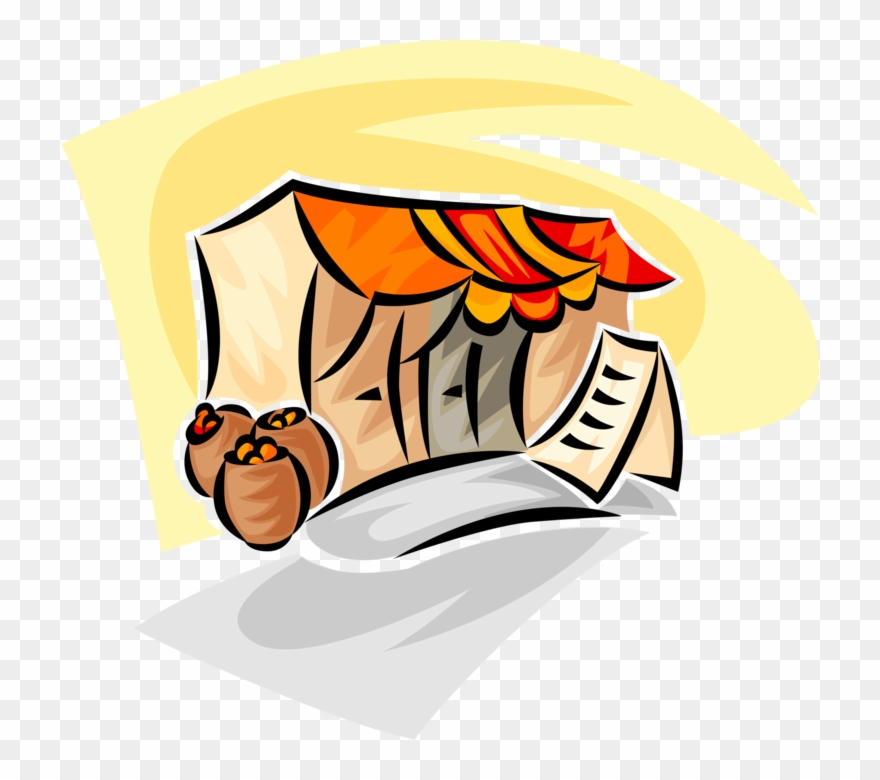 Vector Illustration Of Retail Fruits And Vegetables Clipart