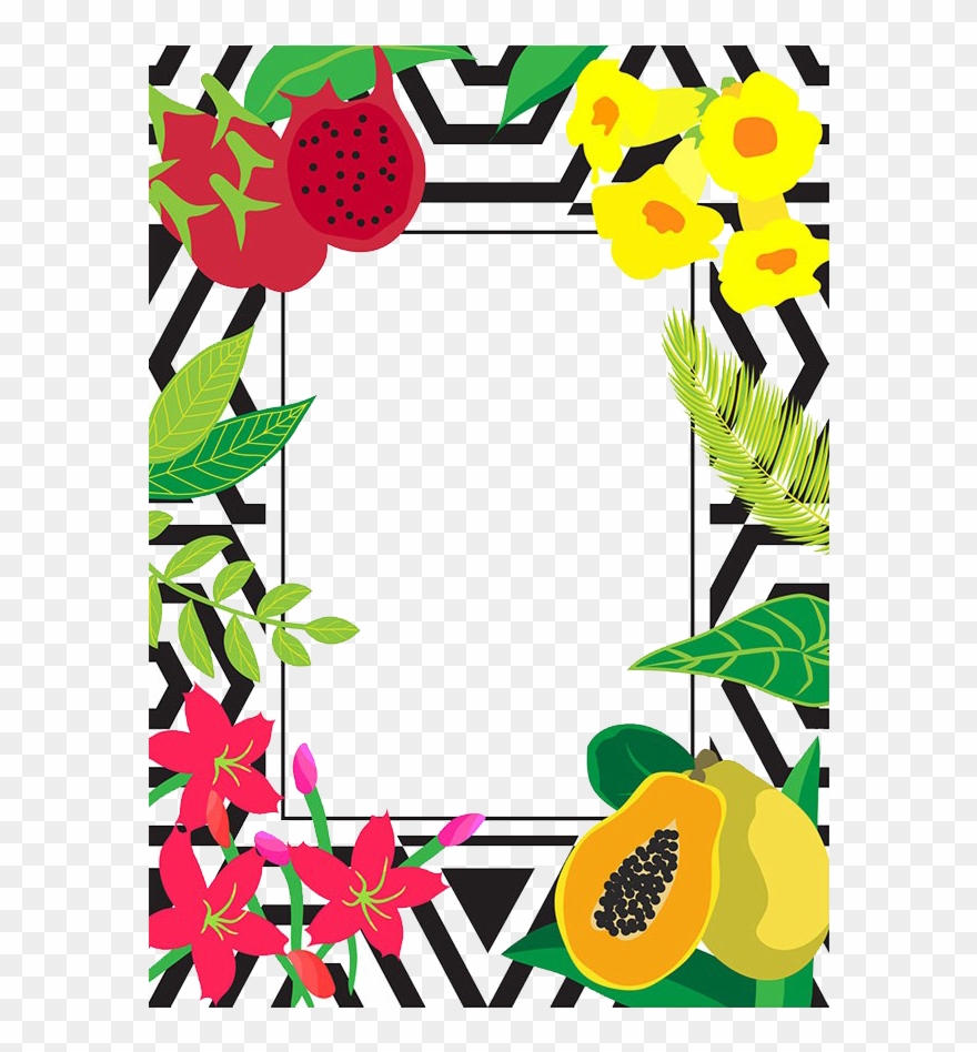 Clipart Borders Fruit - Illustration - Png Download