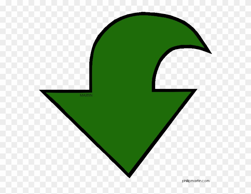 Green Arrow Downward Clipart - Clip Art - Png Download