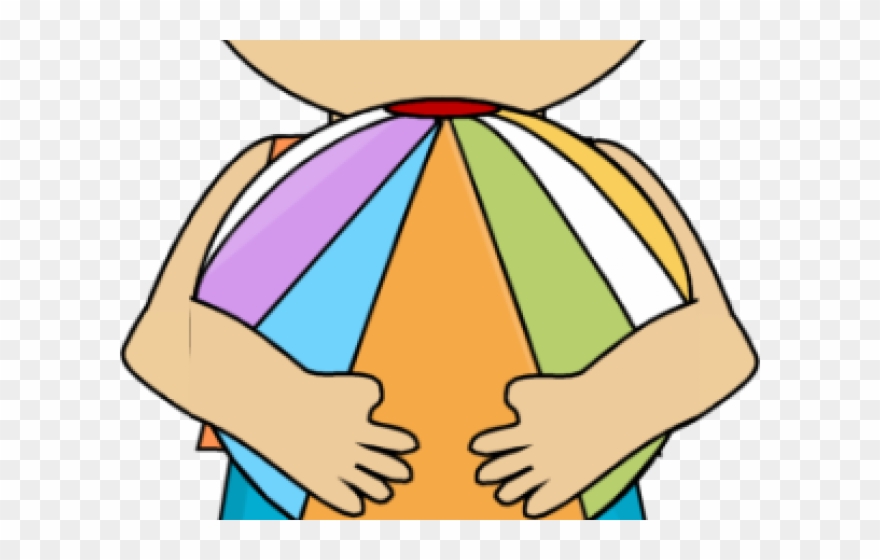 Ball Clipart Boll - Boy Holding A Big Ball Clipart - Png Download
