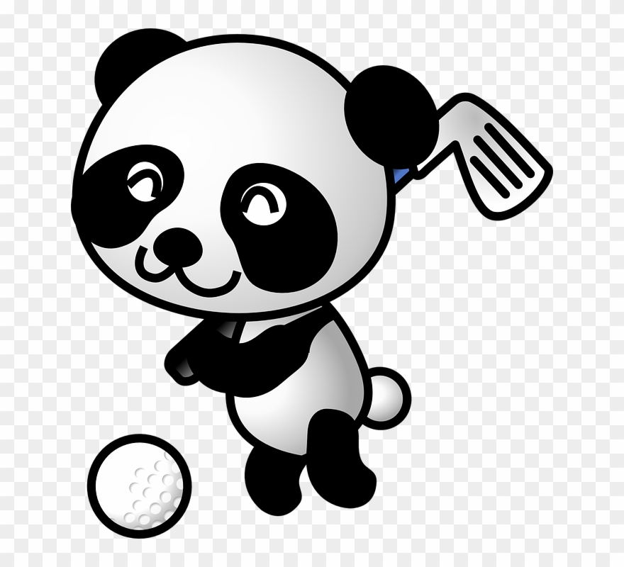 Golf Ball Clipart 24, Buy Clip Art - Panda Golf - Png Download