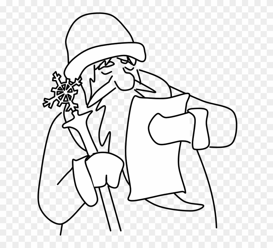 Father Christmas Colouring Pictures 3, Buy Clip Art - Miklavž Clipart - Png Download