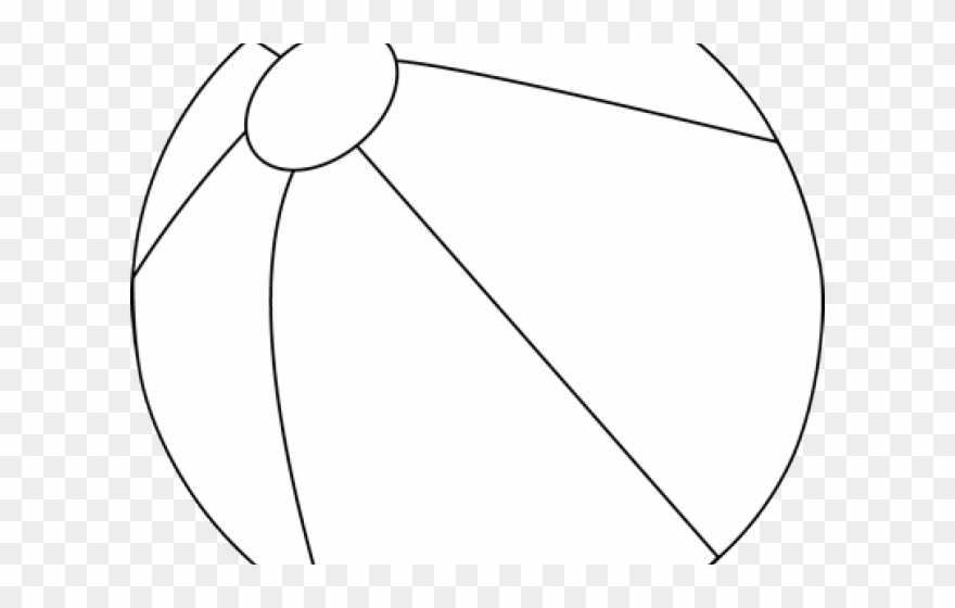 Beach Ball Clipart Black And White - Circle - Png Download