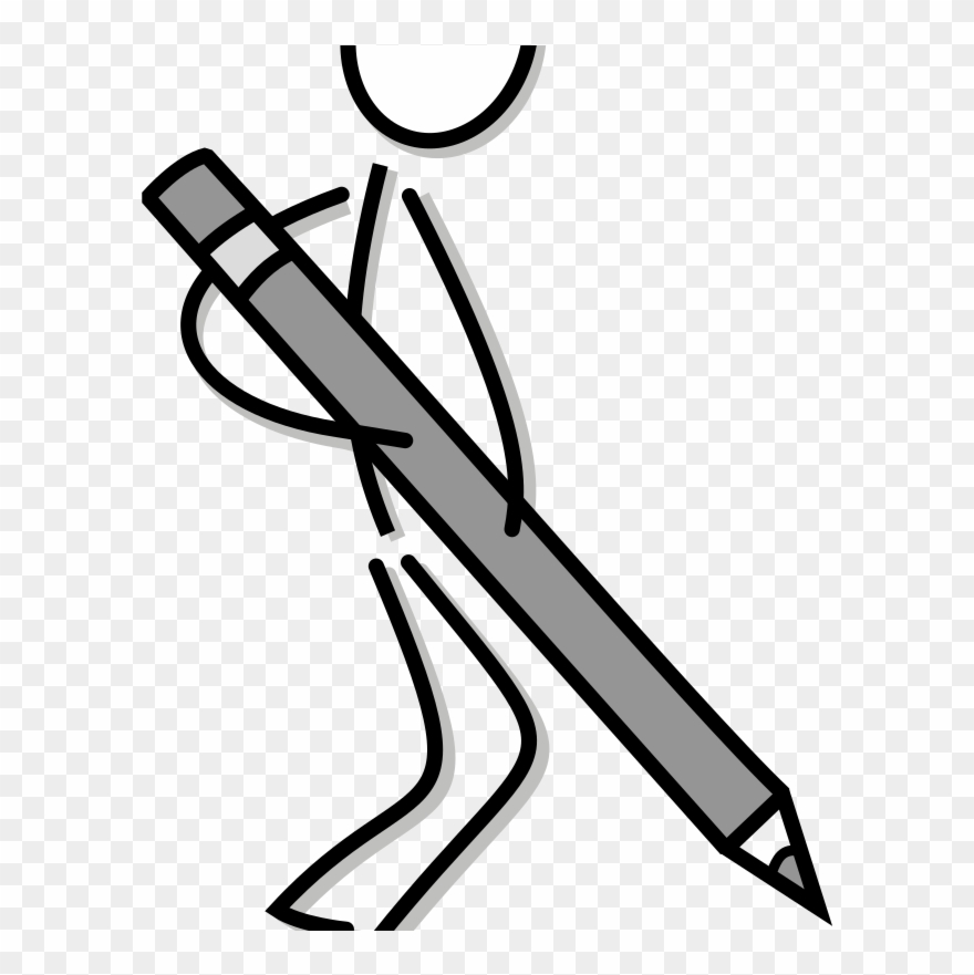Medium Image - Stick Figure With A Pen Clipart