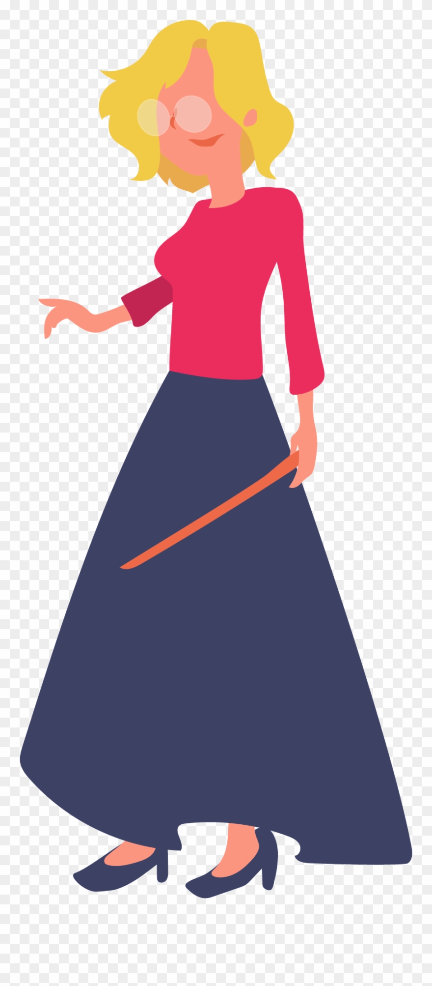 This Is A Sticker Of A Female Teacher - Teacher Clipart