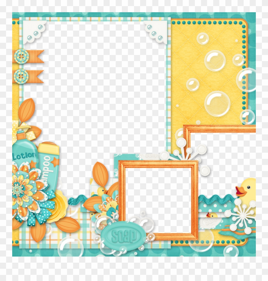 Clip Art - Baby Scrapbook Border Png Transparent Png
