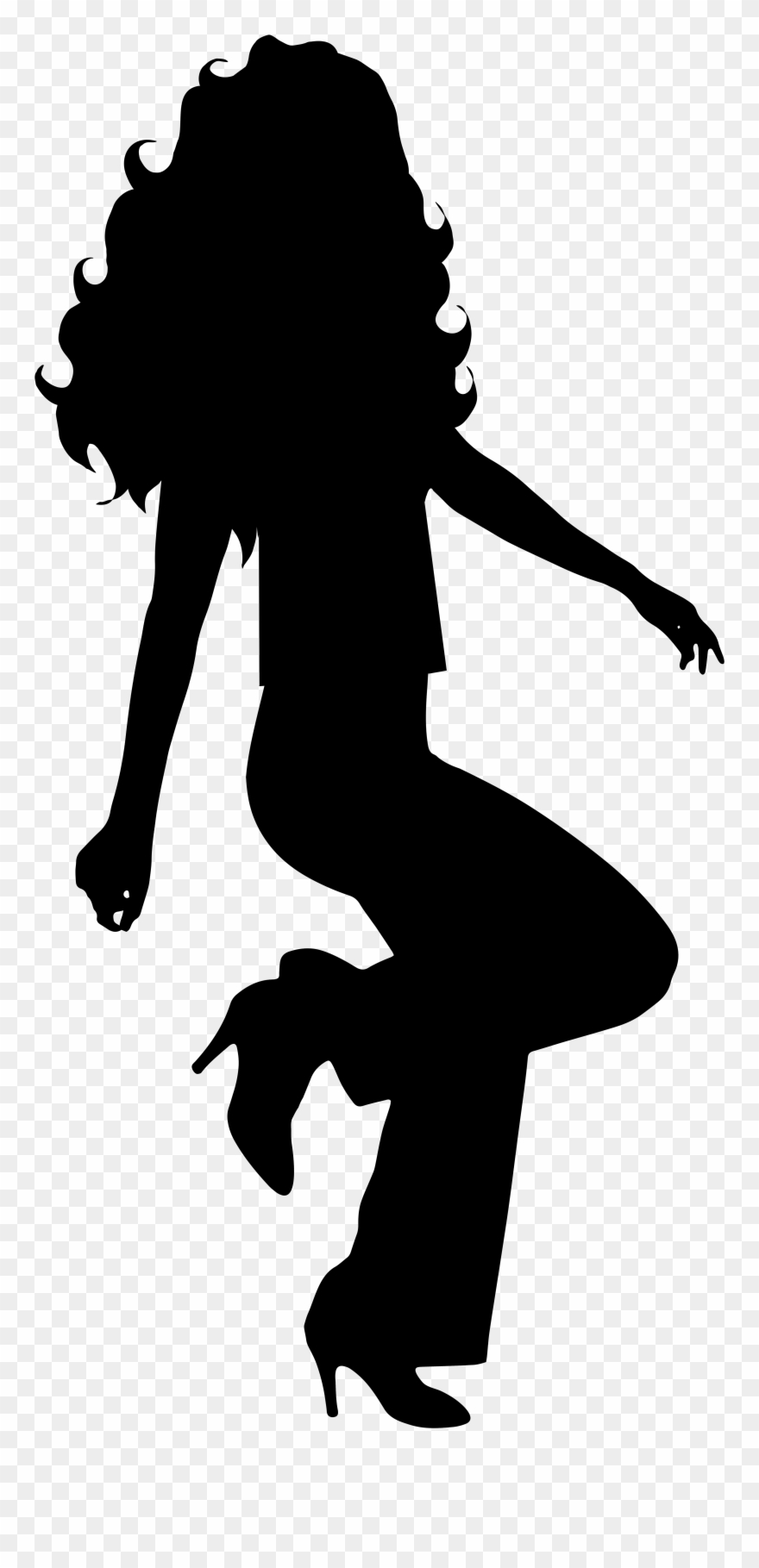 Dancing Girl Silhouette Clip Art - Png Download