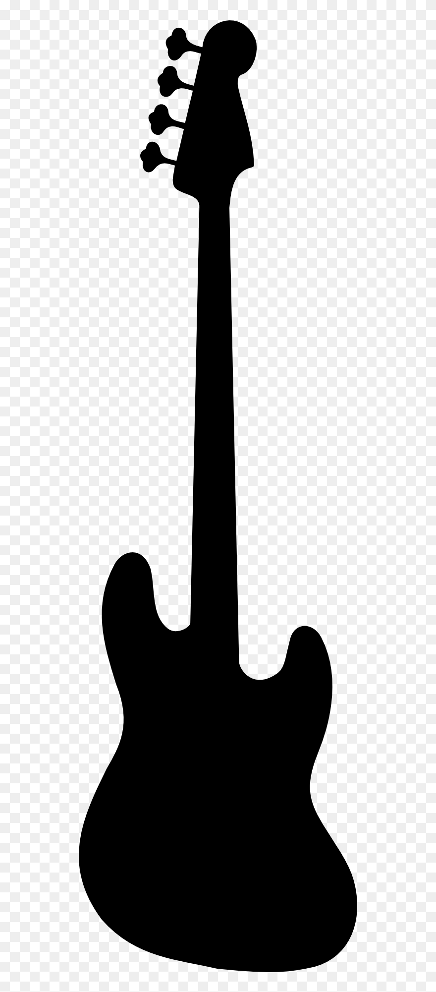 Cracked Head - Bass Guitar Silhouette Png Clipart