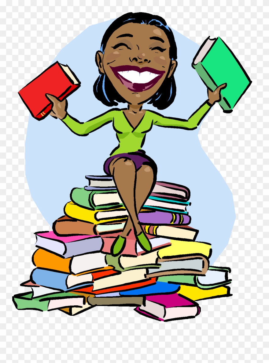 Editingsoftware Clipart Librarian - Black People Reading Books - Png Download