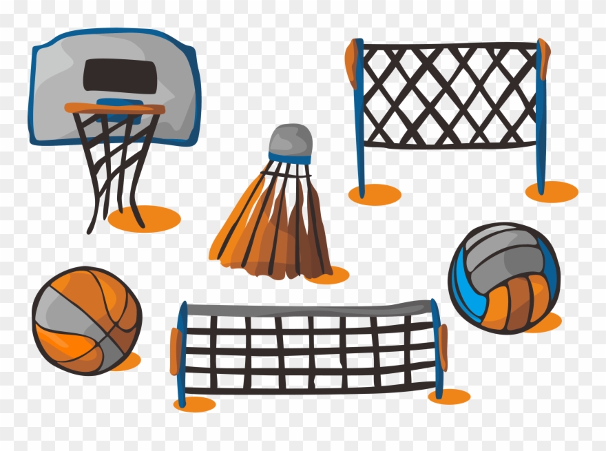 Ball Badminton Clip Art - Basketball Volleyball Banner - Png Download