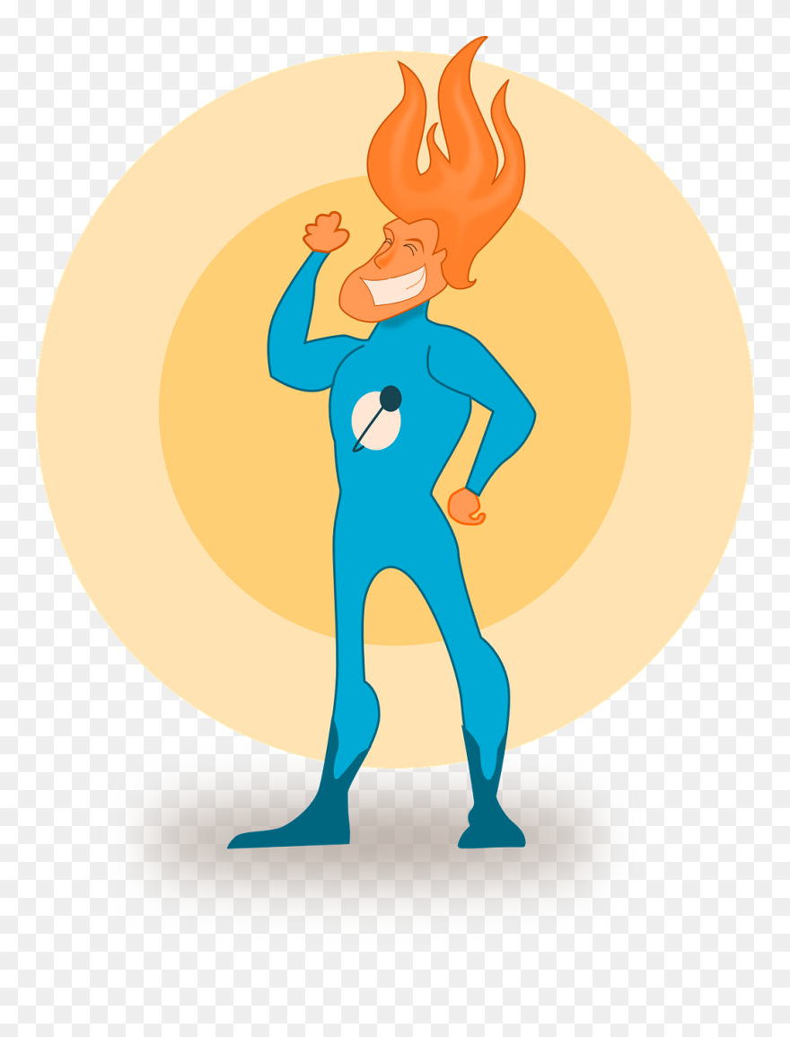 Girl Superhero Clipart 12, Buy Clip Art - Flame Super Hero - Png Download