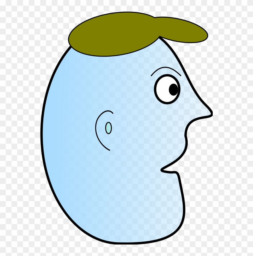 Cartoon Man Face Profile Wearing Cap - Clip Art - Png Download