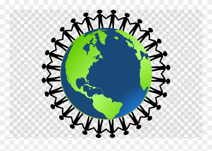 Cartoon People Holding Hands Clipart Earth - Ring Around The World - Png Download