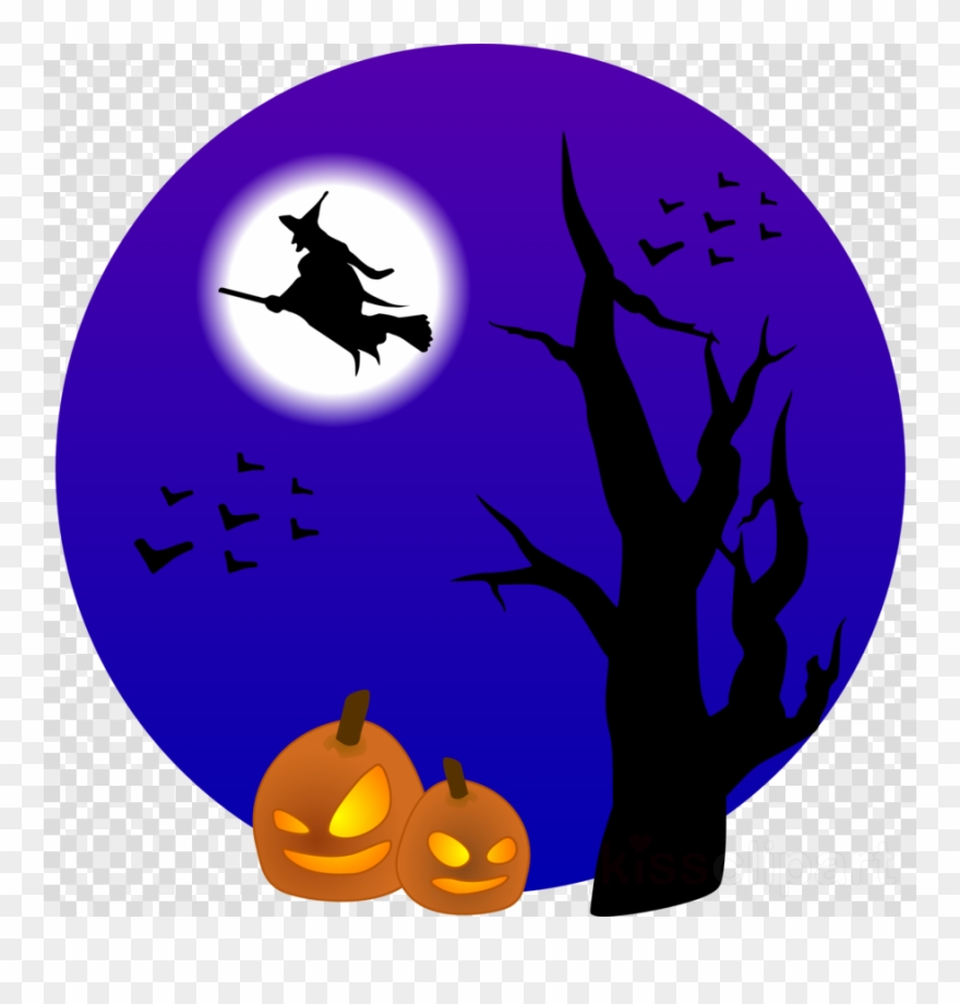 Desene Halloween Cu Vrajitoare Clipart Costume Halloween - Witch Moon Broom Clipart - Png Download