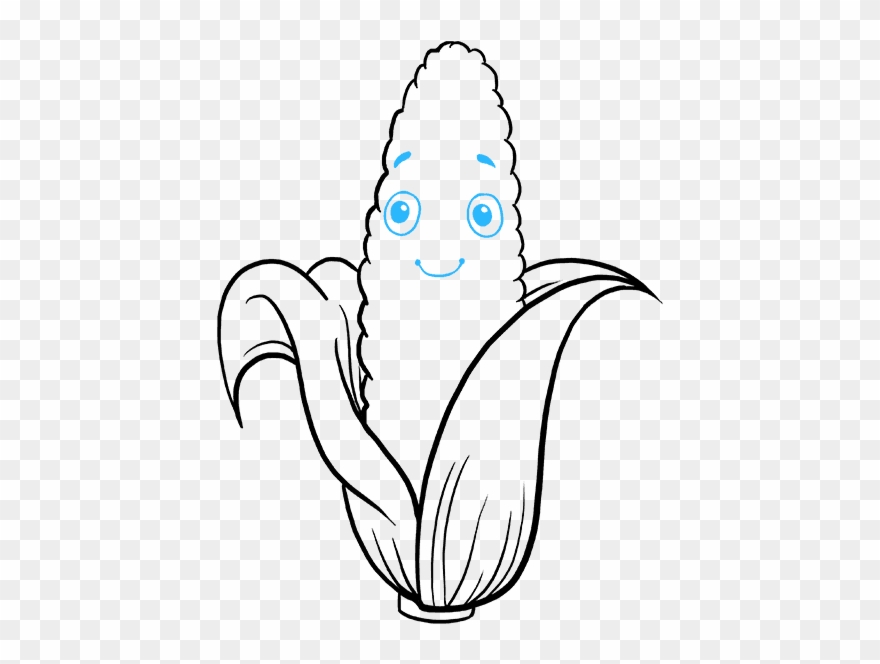 How To Draw Corn Cob - Draw Corn Clipart