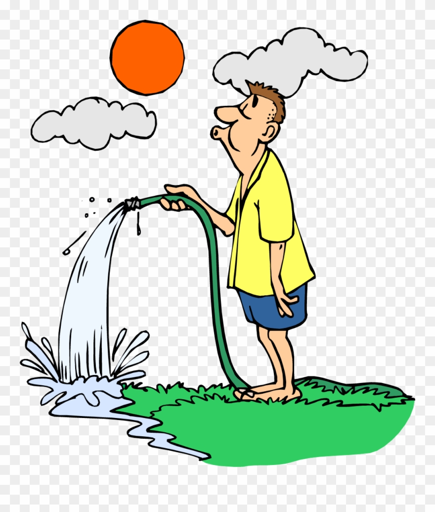 Watering2 - Watering The Lawn Clipart - Png Download