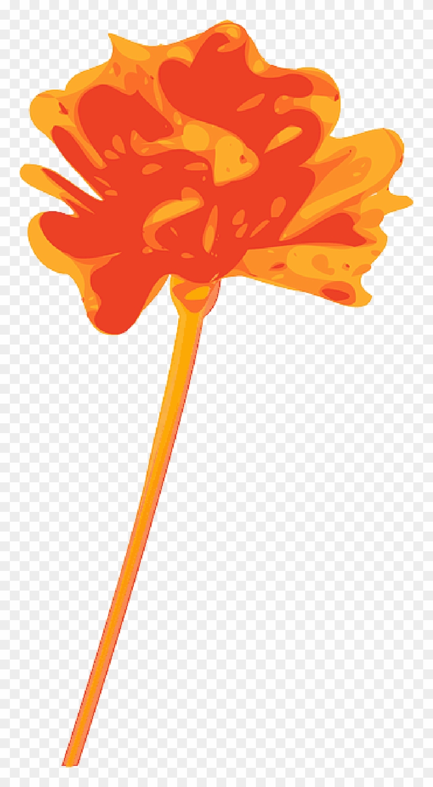 Free Pictures Stem - Orange Flower Clipart - Png Download