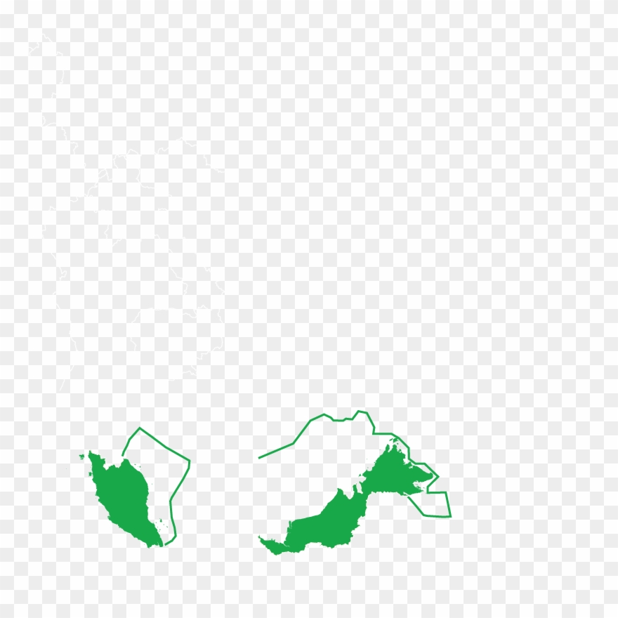 China - Malaysia Map Outline Clipart