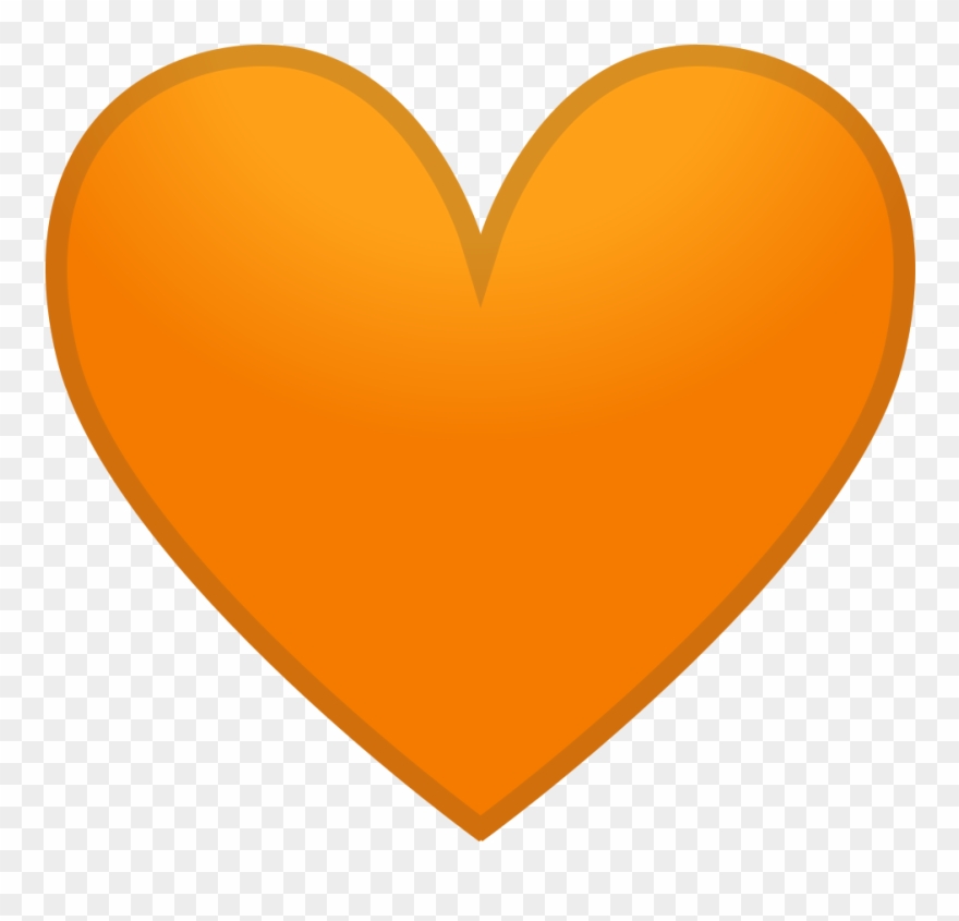Download Svg Download Png - Love Heart Icon Orange Clipart