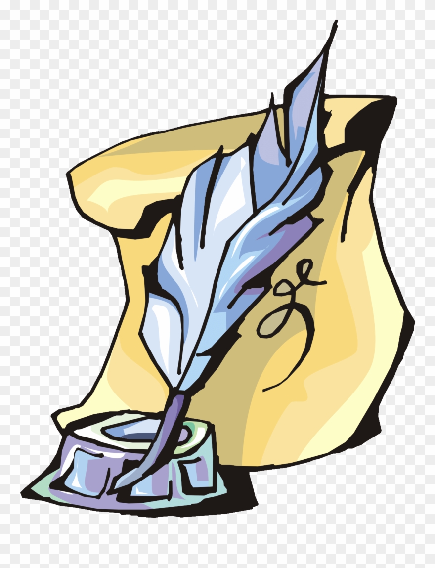 Banner Free Library Writer Clipart Pen - Feather Pen Clipart - Png Download