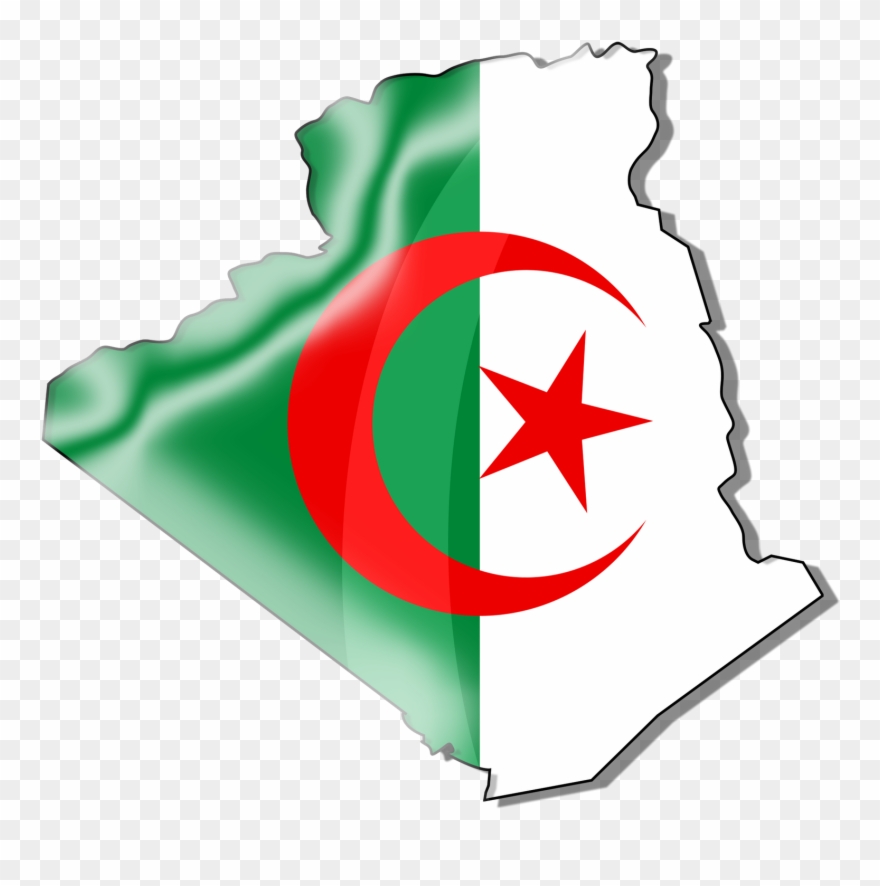 Yükle - خريطة الجزائر بالعلم الوطني Clipart