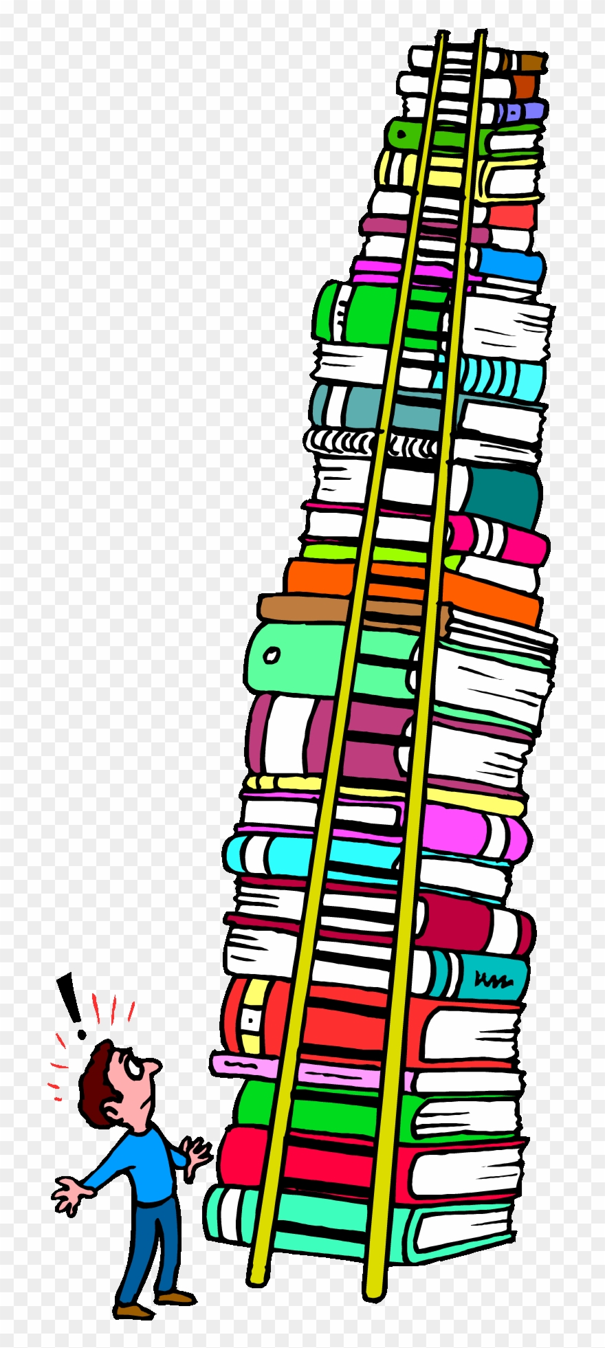 Tall Stack Of Books Clipart - Png Download