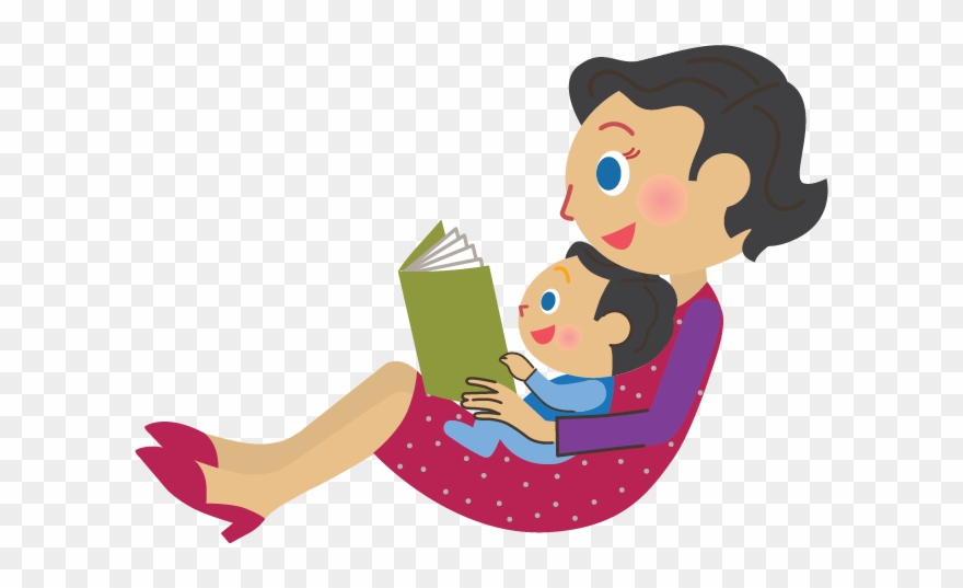 Mom Reading With Child - Child Clipart