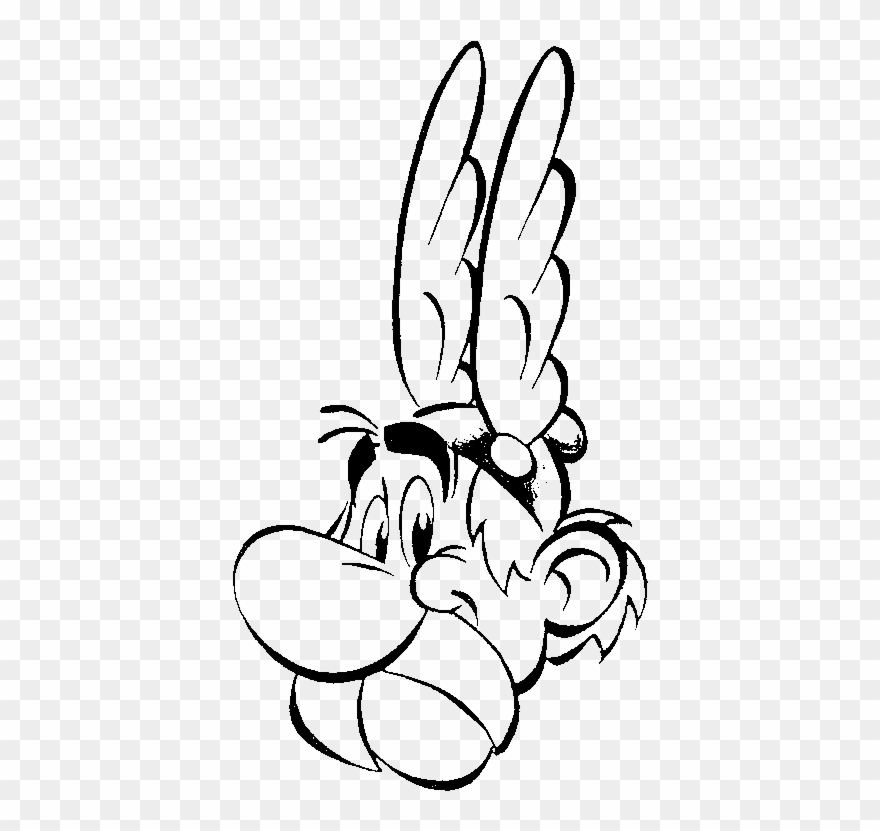 Face Of Asterix Coloring Pages - Asterix Face Clipart