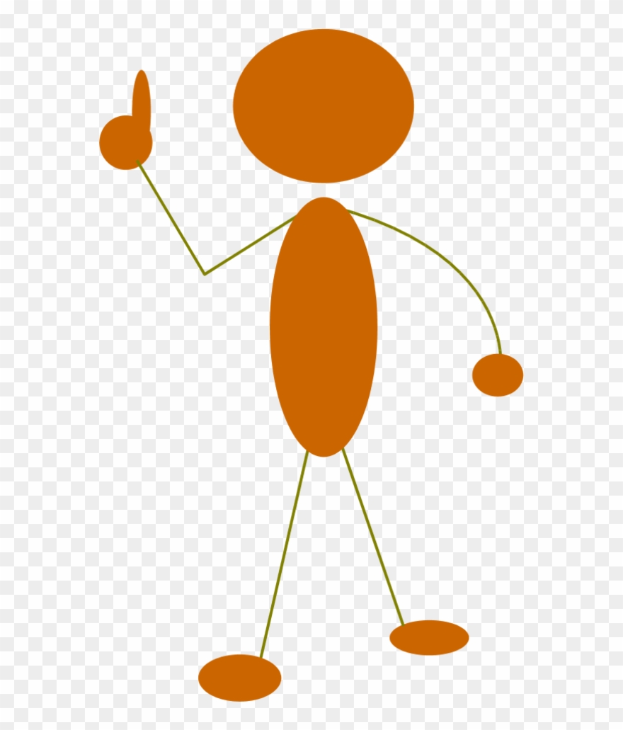 Orange Man Clipart - Clip Art Pointing At Head - Png Download