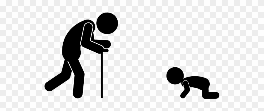 An Old Man And A Baby - 老人 イラスト フリー Clipart