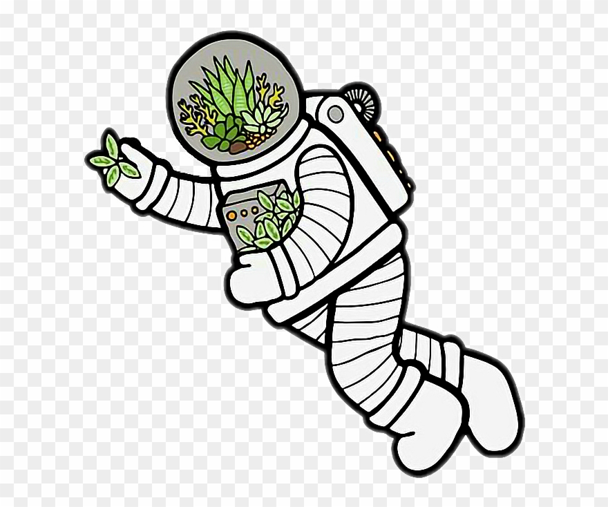 Space Astronaut Plant Leaf Plants Spaceman Outer Space - Plants Tumblr Stickers Clipart