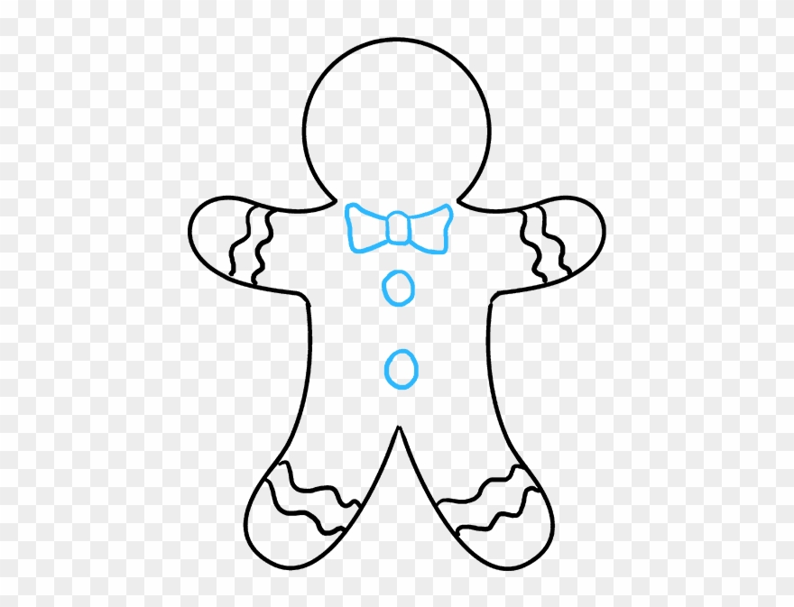 How To Draw Gingerbread Man - Gingerbread Drawing Clipart