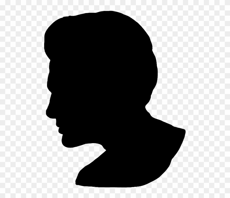 Retro Silhouette Male Head - Male Head Silhouette Clipart