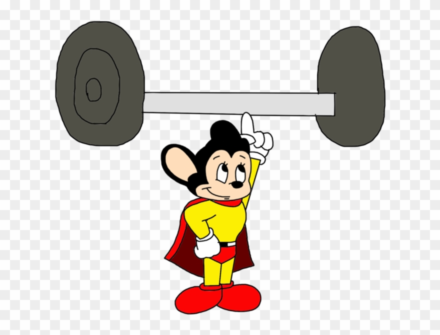 Mighty Mouse Doing Weightlifting At Olympics By - Mouse Lifting Weights Cartoon Clipart
