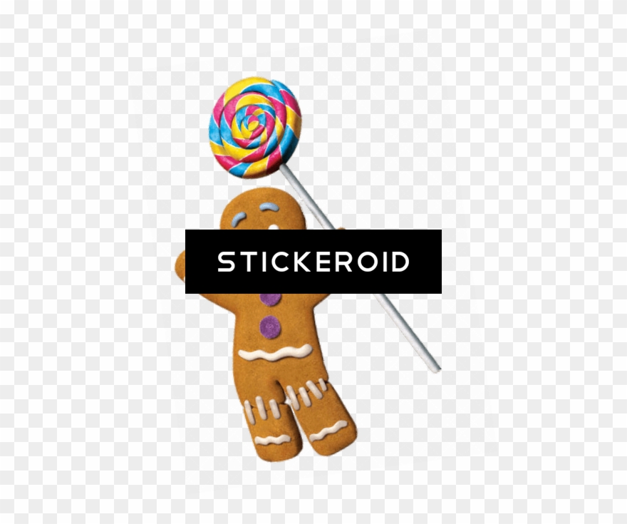 Gingerbread Man With Lolly - Shrek Gingy Cardboard Cutout - 75cm Clipart