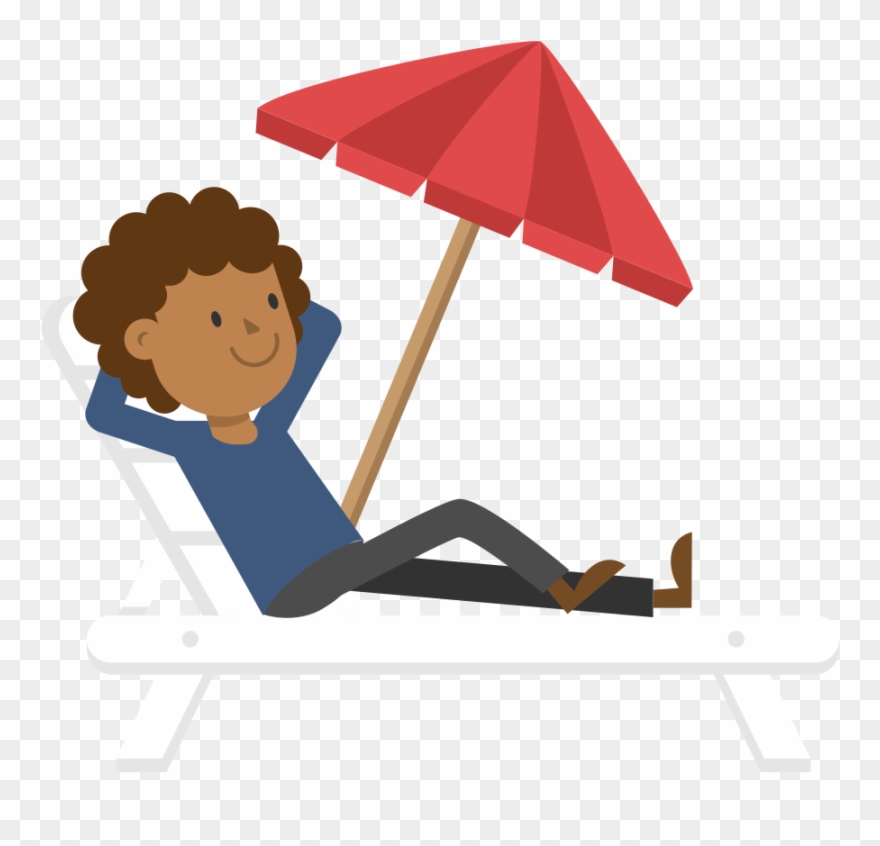 Open - Relaxing On Beach Cartoon Clipart