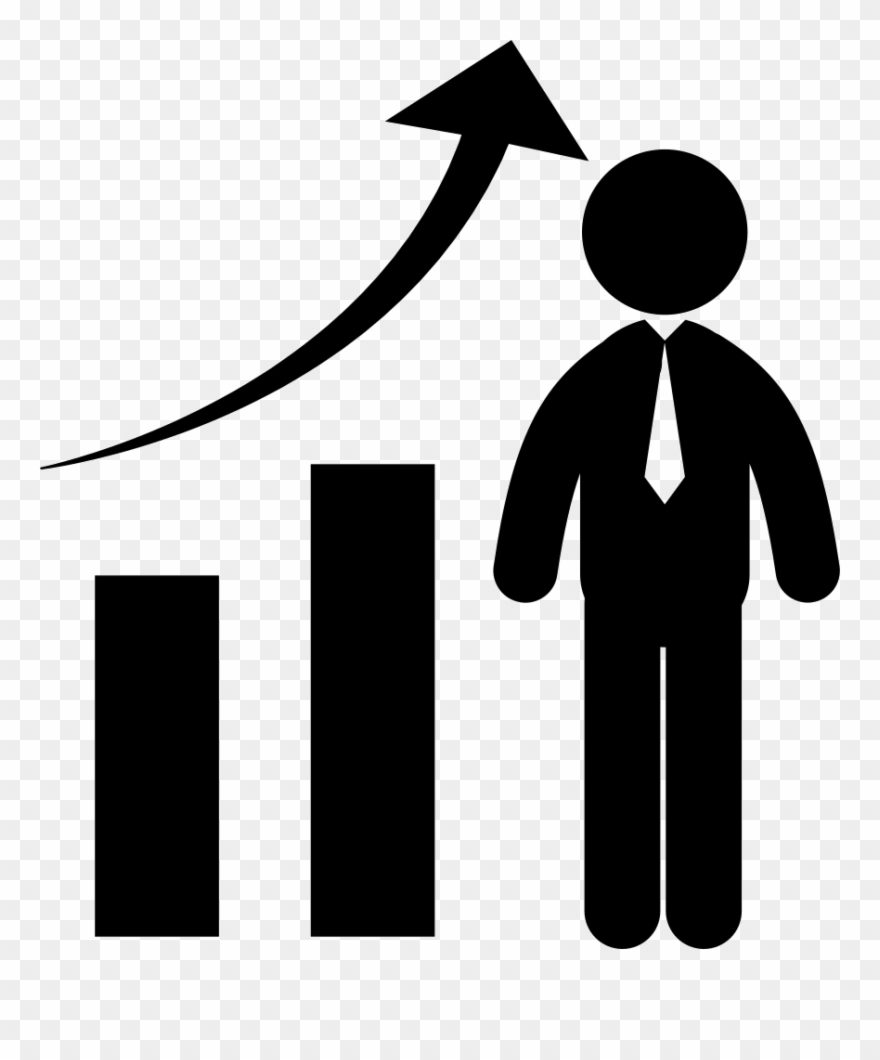 Businessman In Business Graphic Of Ascending Bars Comments - Buyers Icon Png Clipart