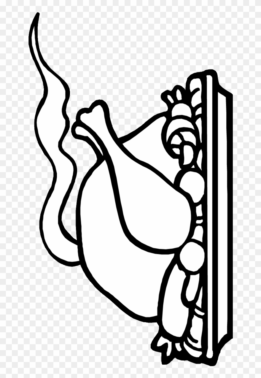 Download Turkey Dinner Coloring Page Clipart Coloring - Christmas Dinner Line Drawing - Png Download