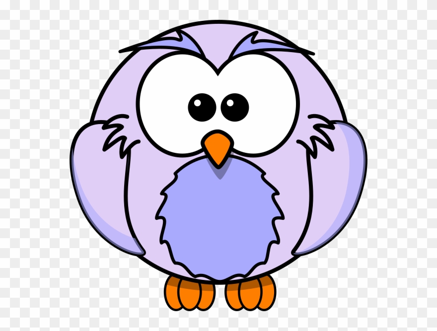 Light Purple Owl Cartoon Clip Art - Baby Owl Vinyl Wall Art Decal Sticker, Black, Size - Png Download