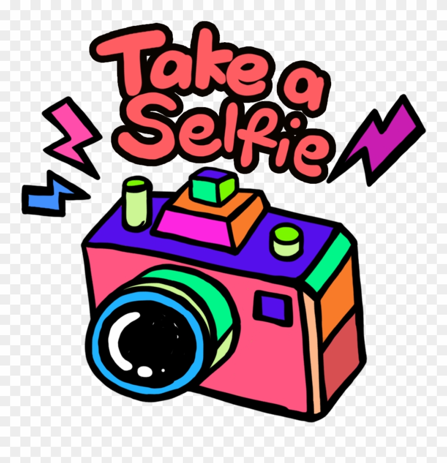 Take A Selfie Orange Clipart