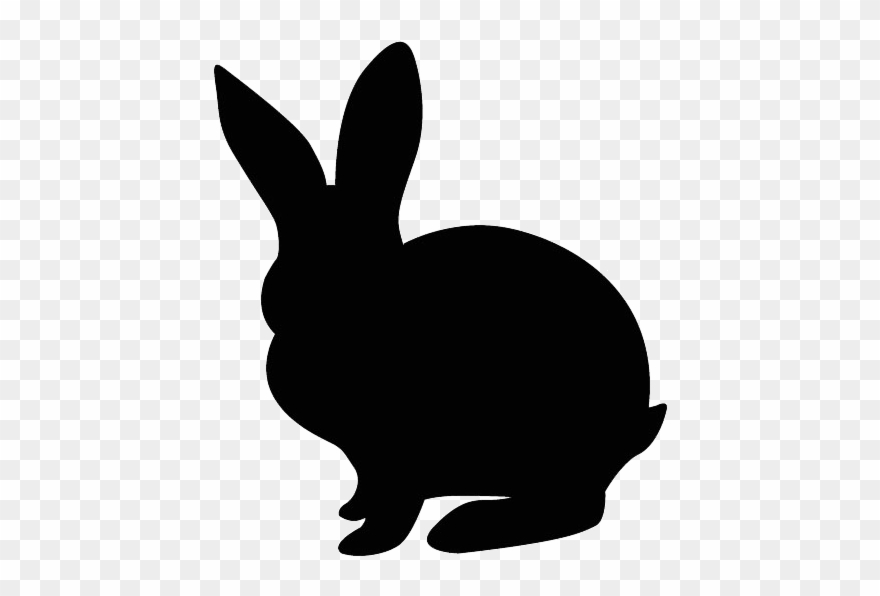 Download Rabbit Clipart Hare Cat Canidae - Imagenes De Silueta De Conejo - Png Download