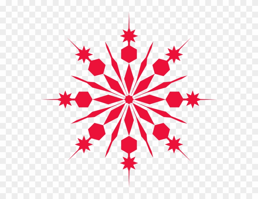 Red Snowflake Transparent Background Clipart