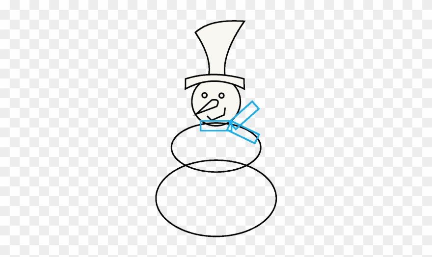How To Draw Snowman - Line Art Clipart